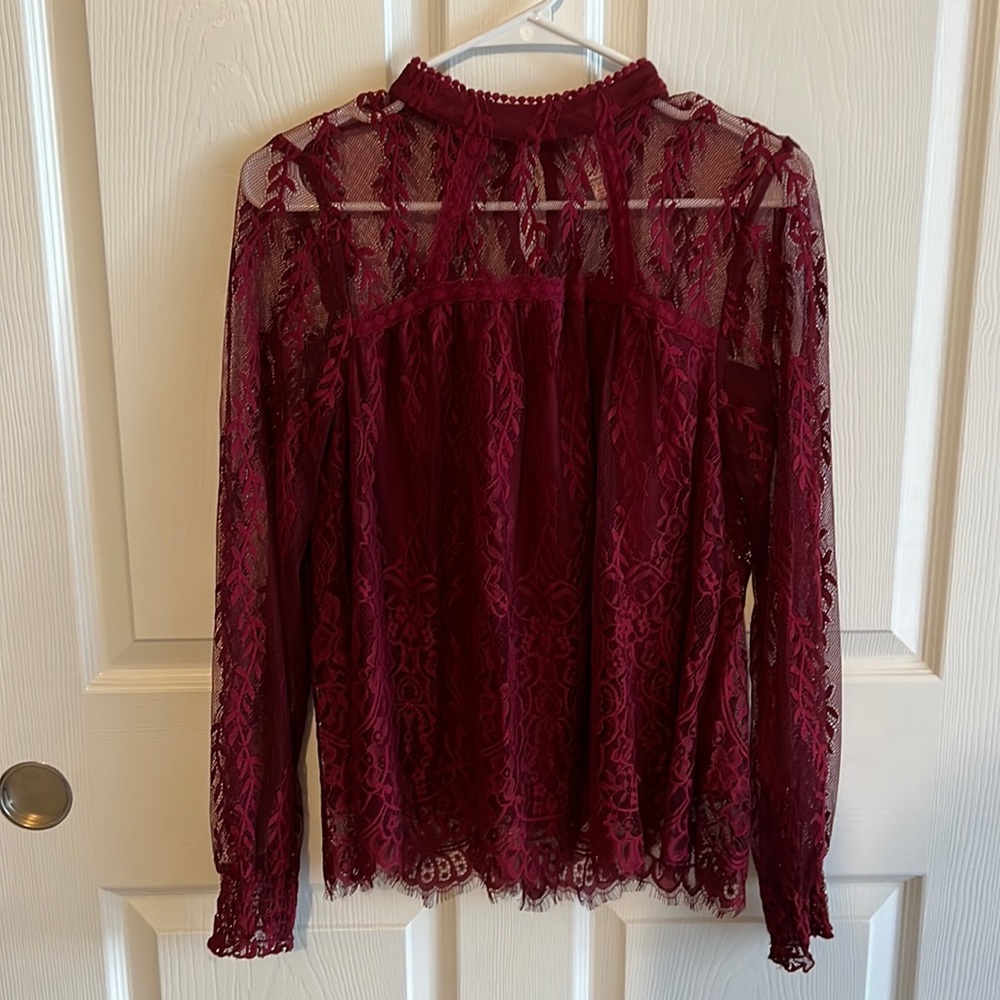 High neck dressy lace top